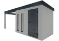 Garden house with two skylights and 3m left gazebo